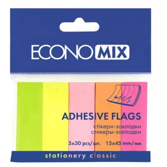 Закладки з клейким шаром Econo Mix 15*45мм