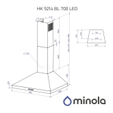 Витяжка Minola HK 5214 BL чорна 700 Led купольна 50 см Витяжка Minola HK 5214 BL чорна 700 Led купольна 50 см