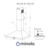 Витяжка Minola HK 6214 BL чорна 700 Led купольна 60 см