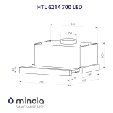Витяжка Minola HTL 6214 WH 700 LED біла телескопічна Витяжка Minola HTL 6214 WH 700 LED біла телескопічна